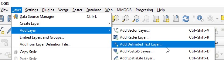 QGIS Add Layer from CSV